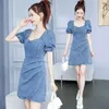 Casual jurken Koreaanse denimjurk voor vrouwen 2024 Zomer A-lijn jeans sexy mini vestidos