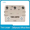 Kablar VSN Twin Looper Electric Guitar Effect Pedal Loop Station 11 Typer av spel med 10 minuters inspelningstid