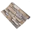 Wandaufkleber 3D Stone Nature Präge Brick Tapete TV -Hintergrundaufkleber 45 100 cm