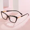 Lunettes de soleil Fashion Cat Eyes carrés Lunes de lecture Men Femmes Portable Grand cadre Haute définition Presbyopie Eyeglass Diopter 1.0 à 4.0