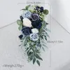 Decorative Flowers Elegant Wedding Bouquets For Bride Rose Flower Floral Handmade Long Stem Roses Artificial Small