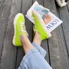 Casual Shoes Fluorescent Green Two-wear Canvas Vulcanize Women Slip On Mules Sneakers 2024 Autumn Student White