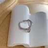 Clusterringe 925 Silber Open Finger Ring Kreis unregelmäßiger Punk Geometrisch einstellbarer Stapel für Frauen Mädchen Schmuck Geschenk Dropship
