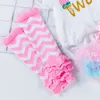 New Girls 'Baby Suit Letter Kort ärm Sweetheart Fluffy kjolstrumpor Set Baby Suit