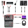 Pegs Professional Portable Audio Interface Sound Card Computer Electric Guitar Live Recording Audio Equipment for Studio Singing Q12