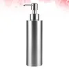 Liquid Soap Dispenser 1pc 250ml Stainless Steel Cylindrical Lotion With Rust Proof Pump For Hand Shower Gel(Silver)