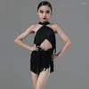 Scary Wear Dance Dance Robe Girls Robes de compétition de canon Pink / Black Chacha Rumba Performance Training Vêtements YS5375