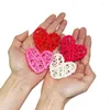 Figurine decorative a 32 pari della forma del cuore di San Valentino Round Rattan Balls Decorazioni di vimini per matrimoni