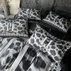 Designer bed luxury leopard Pattern quatily letter Print home four piece bedding down duvet sheet double bed king bed pillowcase duvet cover set