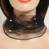Scarves 1/2pcs Elegant Transparent Women Ladies Scarf Collar Candy Colored Fake Pearl Mesh Necklace Pullover For Spring