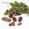 Fleurs décoratives 24pcs plante artificielle faux pignons de pin de décoration de noeud couronne de Noël maison bricolage garland plants de mariage