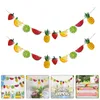 Party Decoration 3 Set Fruits Themed Pull Flag Fruit Summer Banner Paper