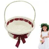 Party Decoration Woven Flower Basket Handmade Rattan Seagrass Plants Storage Home Picnic For Vintage Wedding