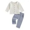 Clothing Sets Blotona Baby Kids Boys 2-piece Outfit Button Down Long Sleeve T-shirt With Pants Spring Fall 6Months-4Years