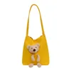 Tas schattige kleine dames 2024 zomerbeer canvas een schoudertas handtas tassen voor vrouwen