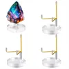 Jewelry Pouches 4 Pcs Clear Acrylic Display Stand Holder With Adjustable Metal Arms Easel For Crystal Gemstones Rock