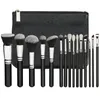 Makeup Brush 8-15st Leather Women Zip Handbag Professional Powder Foundation Eyeshadow Makeup Brush Makeup Tools 240411