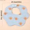 Bibs Burp Cloths 1pcs Newborn Baby Bibs 6 Layers Cotton Gauze Infant Feeding Bib 360 Degree Saliva Towel Print Cartoon Burp Clot Y240415Y2404177K52