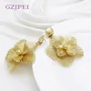 Dangle Earrings Gold Color For Women Unique 18K Plated Drop Dubai Jewelry Wedding Party Gift Accessories 2024 Trending