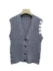 Chandails pour femmes Prippy Student Style Sweater Vest Grey Color Twist Twist Chilks Tanks tricot Coat Camis Pull