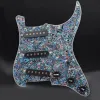 Câbles 3 pickguard multi-couleurs à bobine unique Pickguard électrique de guitare et ensemble de plaques à gratter préwirées SSS noir