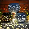 Solar Lantern Outdoor Patio Decor Dancing Flickering Flame Waterproof Decorative Lamp för Courtyard Walkway Balcon