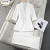 Pantalones de dos piezas para mujeres trajes rosa naviu para mujeres elegantes elegantes juegos de damas blancas muneve elegante blazer y pantalones de primavera