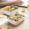 Dinware 500/1400 ml dubbele laag lunchbox roestvrij staal anti-lek afdichting thermische container kantoormedewerker student draagbare bento