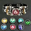 Other Bracelets Luminous Genshin Impact Leather Bracelet Game Cosplay Props Eye of God 7 Element Snap Button Bracelets Wristband For Men WomenL240415