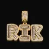 Hip Hop Custom Name Baguette Buchstabe Anhänger Halskette mit kostenloser Seilkette Gold Silber Topbling Zirkonia Männer Anhänger Schmuck Schmuck