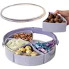 Tallrikar Veggie Tray med lock och 5 fackfestfatskylt Snackle Box Bortable Nut Snack Dish Serving Clear Organizer