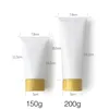 Storage Bottles 150ml 200ml 300ml Cosmetics Bamboo Lid Squeeze Bottle 150g 200g 300g Empty Soft Tube Body Cream Lotion Refillable Container