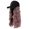 Casquettes à balle Caps de baseball avec extensions de cheveux pour femmes Chapeau long Wavy Curly Wholesale