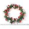 Fleurs décoratives ornements de Noël chandelle chandelle bougette de centre maître artificiel baies rouges pins aiguille guirlande année décor de Noël