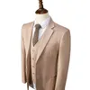 Costumes masculins Linn Champagne Blazer Blazer Blazer Businet Business Wear Coat ensembles 3 pcs veste Pantalon