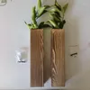 Vases Wooden Wall Planters For Indoor Greenery Decor Hanging Dried Flower Arrangements Rustic Mounted Plant Holder