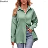 Women's T Shirts 2024 Casual Long Sleeve Blue Spring Autumn Elegant Work Shirt Stylish Tunic Tops Loose Blusas