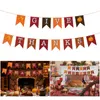 Dekorativa blommor Tinksky Thanksgiving Day Decorations Papper Banner Swallowtail Flag Hanging Garland Party Supplies