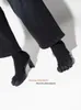 Real Picture Split Toe Pull On Boot Sock Shoes In Black Pink Booties Women Five Finger High Heeled Short Boots Runway Shoes 240329