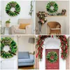 Fleurs décoratives Irish Clover Porte de porte artificielle Feuilles vertes Patricks Day Shamrock Wreaths Festival Party Wall Welcome Signes saisonnier