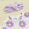 Clothing Sets FOCUSNORM 0-3Y Lovely Baby Girls Summer Clothes Sets 3pcs Flowers Print Short Sleeve T Shirts Tops Shorts Hairband T240415