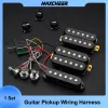 Cavi 1 Imposta cablaggio precarato Switch 5way 2T1V SSS/SSH 1T1V HH Humbucker Pickup per St Guitar Black/White