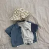 Set di abbigliamento 2024 Summer Baby Short Short Denim Giacca set di vestiti Solid Boys Shorts Casual Shorts 2 pezzi Abiti per bambini carini