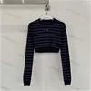 Stripe Cropped Knitwear For Women Designer Sweater Jumpers Knitted Tops Letter Casual Tees