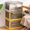 Upgrade Foldable Storage Box Closet Organizer Stackable Sundries Organizer with Wheels Home Storage Large Capacity books Snack Toy Bin