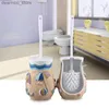 Reinigung der Bürsten Toilettenharz Cleanin Pinsel Set Europäisches Badezimmerzubehör Toilettenpinsel Haushalt mit Halter Set Floor-Standin L49