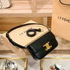 High -End -Designer -Taschen für Celli Women Leder Achselstasche Neues schwarzes Gold Highend mittelalterlicher Crossbody -Stick -Tasche für Frauen Tasche Original 1: 1 mit echtem Logo und Schachtel