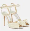 Summer Women High Heels Platforma Sandał Sandal Białe sandały satynowe z ogółem ozdobnym Pearl Pasp Pasp Pumpy Bride Pumps