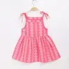 Frühlings Sommer Baby Kleid Kleid Prinzessin Blumenstreifen Kleid Mädchen ärmellose Geburtstagsfeier Kleid Kind Baby Mädchen Baumwollkleid