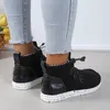 Casual Shoes European And American High Top Women's 2024 Autumn Winter Solid Color Lace Up Flat Vulcanized